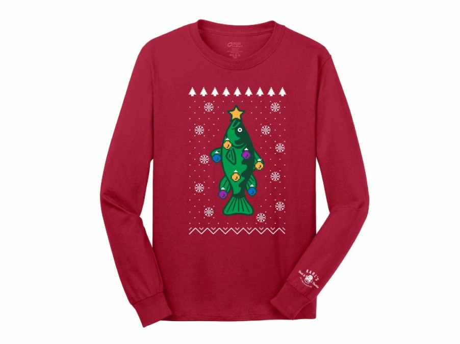 Clothing * | Karl'S Bait & Tackle Ugly Fishmas Shirt Bass Tree