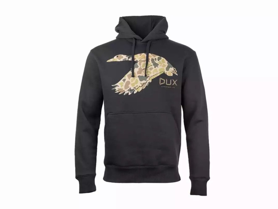 Clothing * | Dux Waterfowl Co. Dux Old School Camo Mallard Hoodie Black