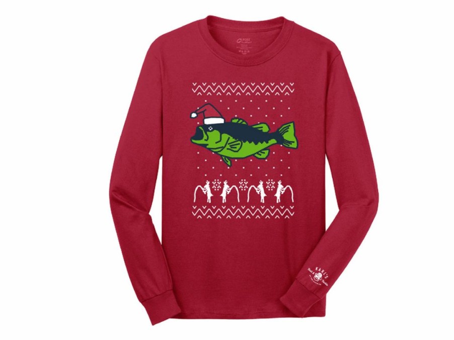 Clothing * | Karl'S Fishing & Outdoors Karl'S Bait & Tackle Ugly Fishmas Shirt Bass