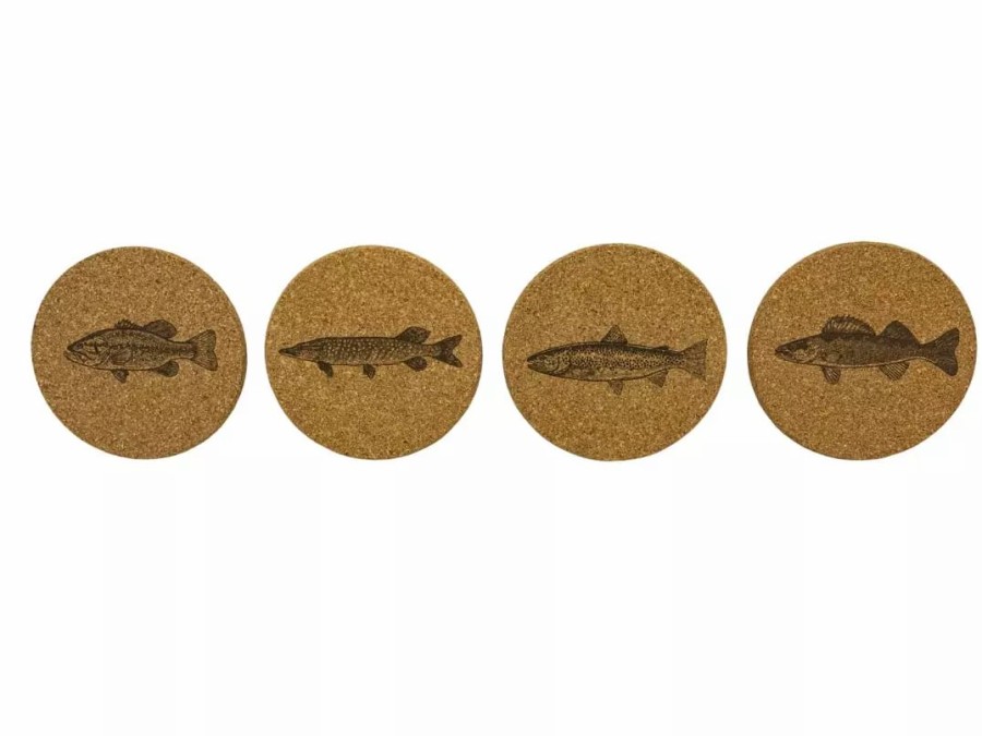 Fishing Accessories * | Magic Pine Outfitters Freshwater Fish Series Coasters 4Pack