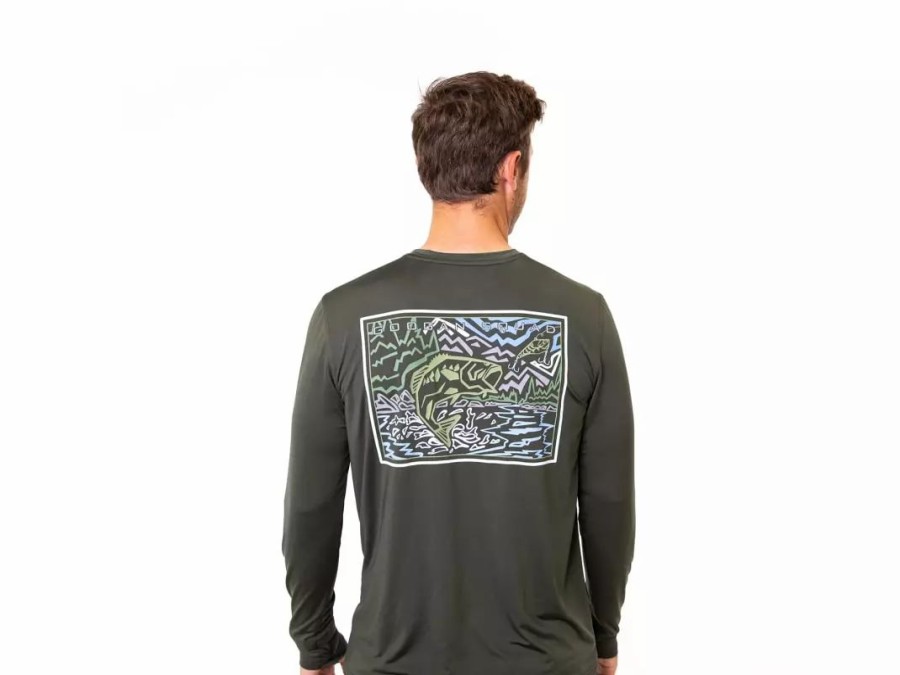 Clothing * | Googan Squad Long-Sleeve Deep Depths Aztec Fishscape