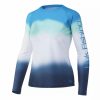 Clothing * | Huk Women'S Flare Fade Pursuit Long Sleeve Shirt Malibu Blue