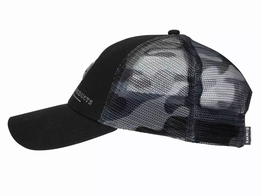 Clothing * | Simms Musky Icon Trucker Woodland Camo Storm