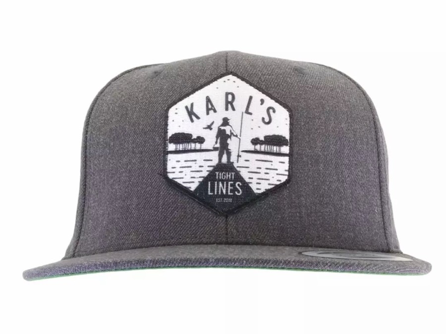 Clothing * | Karl'S Fishing & Outdoors Karl'S Texas Badge Flat Brim Hat Os Charcoal