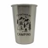 Fishing Accessories * | Magic Pine Outfitters I'D Rather Be Camping Stainless Steel Pint Cup