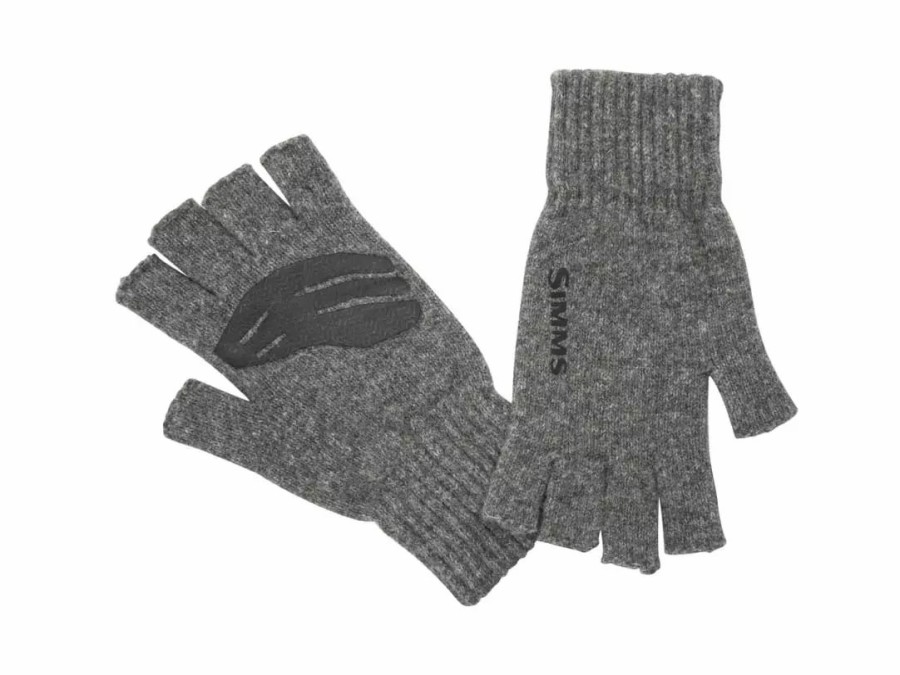 Clothing * | Simms Wool Half Finger Mitt Steel