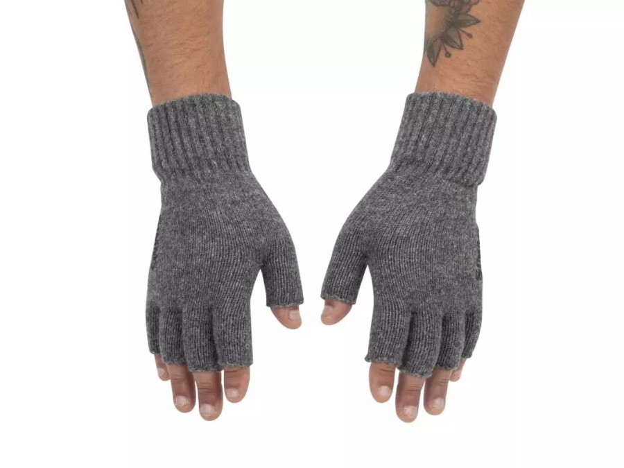 Clothing * | Simms Wool Half Finger Mitt Steel