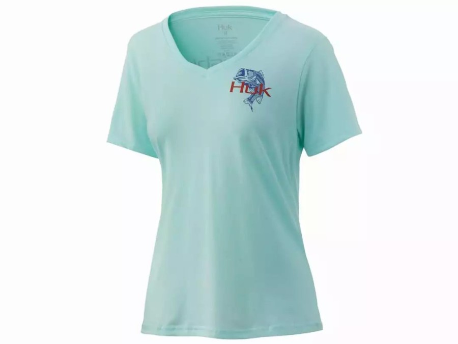 Clothing * | Huk Women'S V-Neck Beach Glass Heather