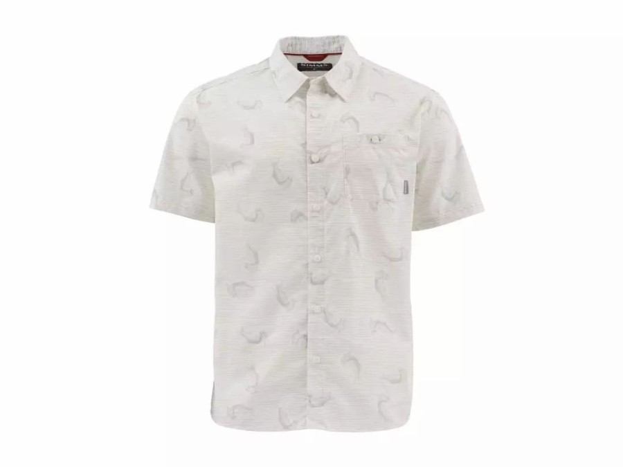 Clothing * | Simms Tailout Ss Shirt Tarpon Time White