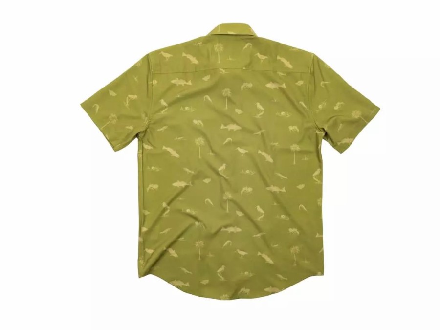 Clothing * | Badfish Stono Short Sleeve Button Up Shirt Olive