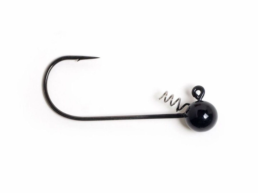 Baits & Tackle * | Heavy Metal Tungsten Round Ball Shakey Head Jig Black