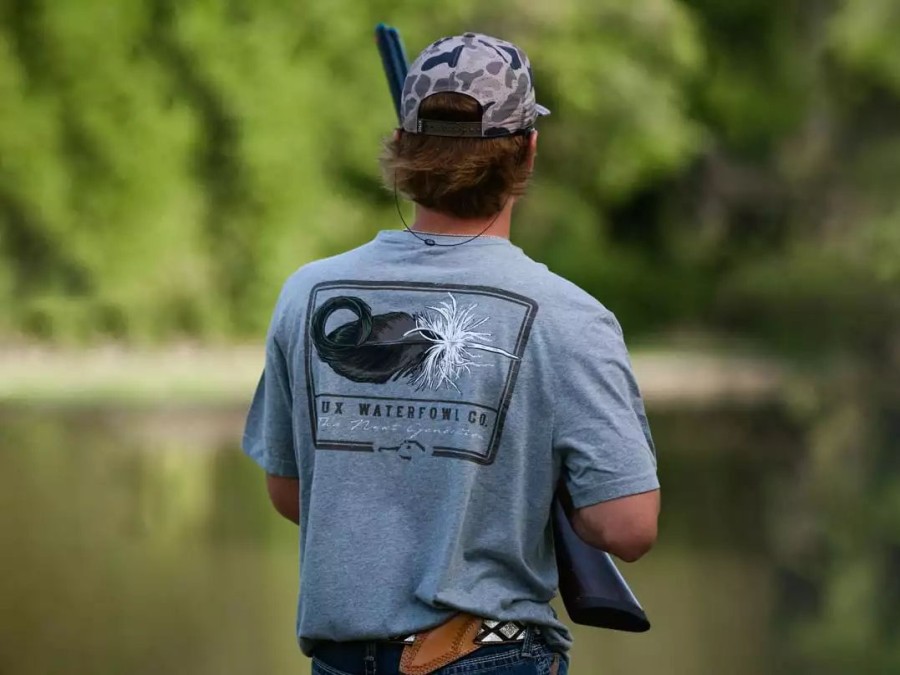 Clothing * | Dux Waterfowl Co. Dux Mallard Curl T-Shirt Heather Gray