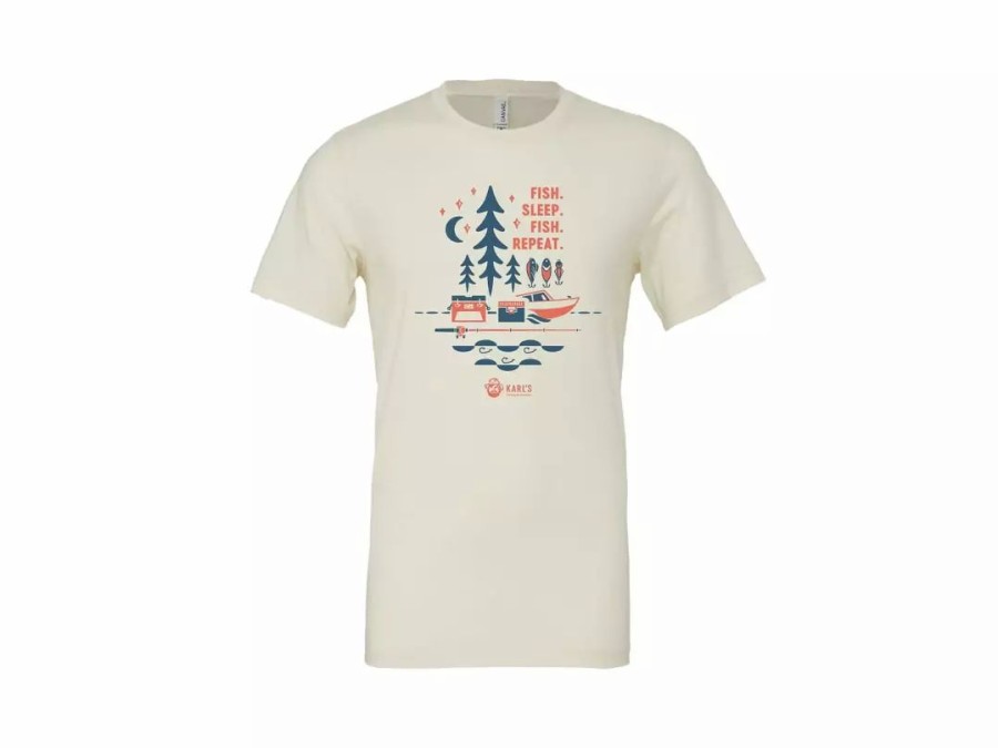 Clothing * | Karl'S Fishing & Outdoors Fish Sleep Repeat T-Shirt Natural