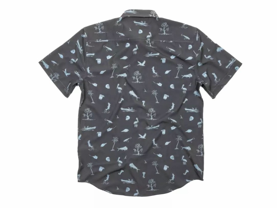 Clothing * | Badfish Islamorada Short Sleeve Button Up Charcoal