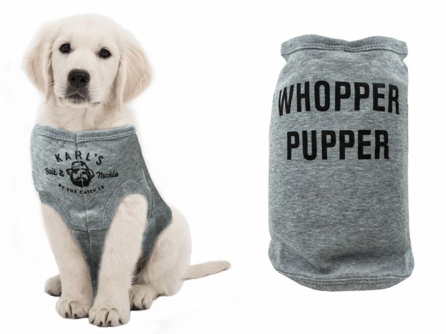 Clothing * | Karl'S Fishing & Outdoors Whopper Pupper Dog Shirt Grey