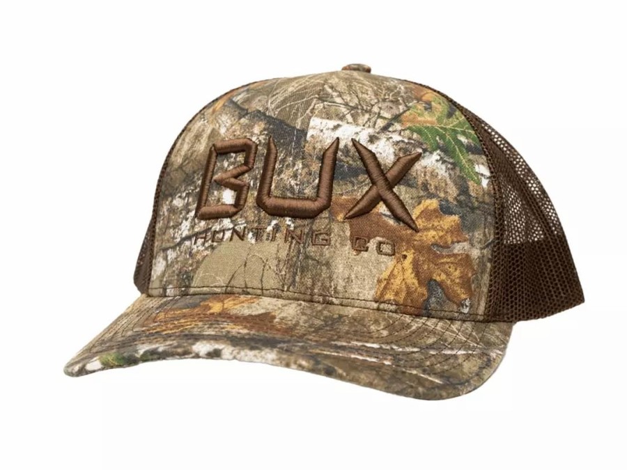 Clothing * | Bux Hunting Co. Hat Real Tree Edge Camo/Brown